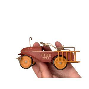 Midwest Christmas Ornament Metal Old Fire Pedal Truck Missing Bell